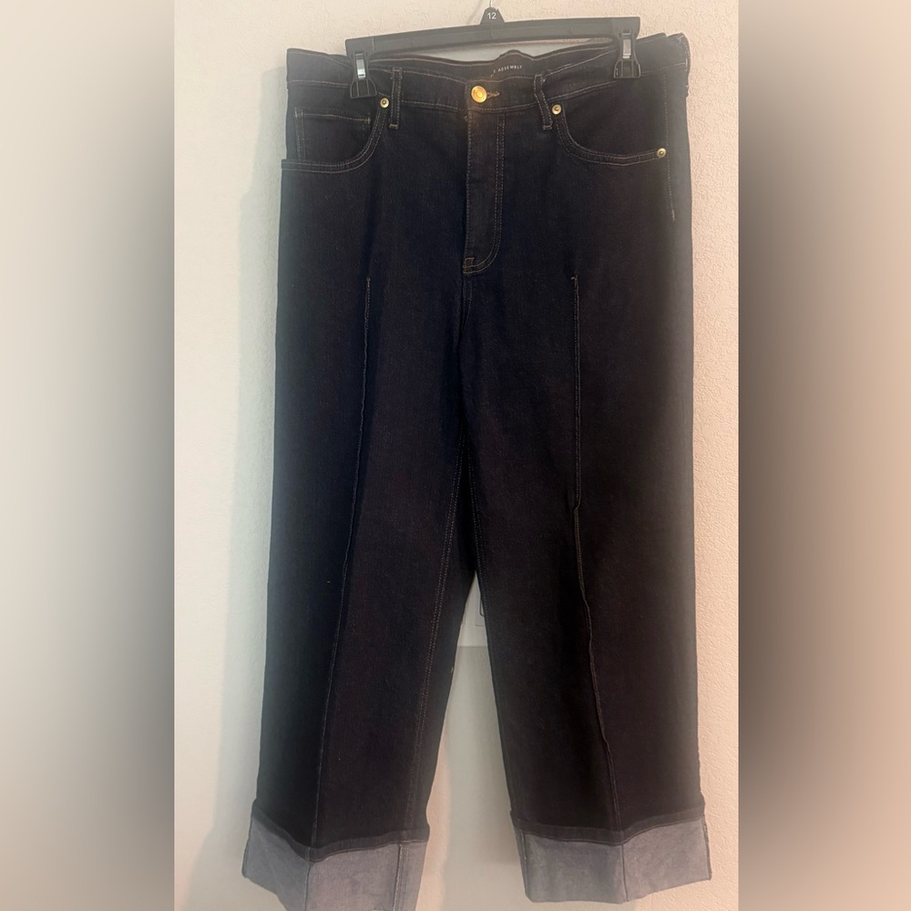 Free Assembly Dark Blue Wide-Leg Pintuck Jeans - Picture 5 of 6